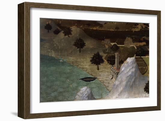 Castle on Lake Shore-Ambrogio Lorenzetti-Framed Giclee Print