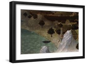 Castle on Lake Shore-Ambrogio Lorenzetti-Framed Giclee Print
