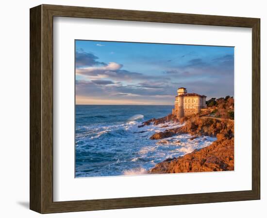 Castle on the rocks.-Marco Carmassi-Framed Photographic Print