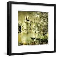 Castle On Water -Artwork In Painting Style-Maugli-l-Framed Art Print