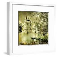 Castle On Water -Artwork In Painting Style-Maugli-l-Framed Art Print