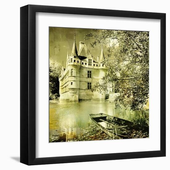 Castle On Water -Artwork In Painting Style-Maugli-l-Framed Art Print