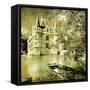 Castle On Water -Artwork In Painting Style-Maugli-l-Framed Stretched Canvas