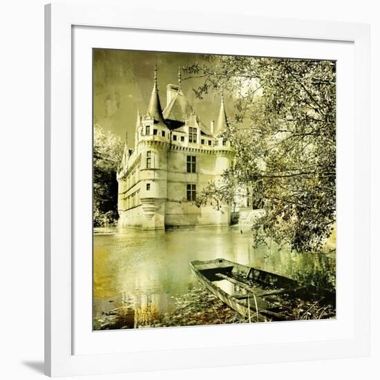 Castle On Water -Artwork In Painting Style-Maugli-l-Framed Art Print