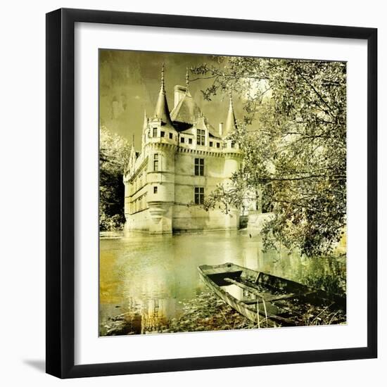 Castle On Water -Artwork In Painting Style-Maugli-l-Framed Art Print