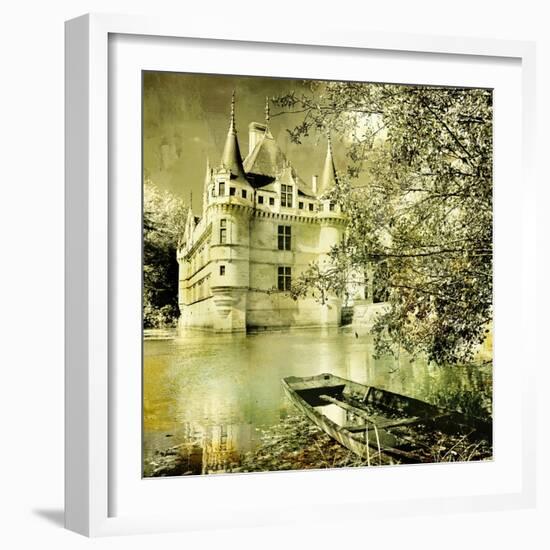 Castle On Water -Artwork In Painting Style-Maugli-l-Framed Art Print