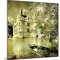 Castle On Water -Artwork In Painting Style-Maugli-l-Mounted Art Print