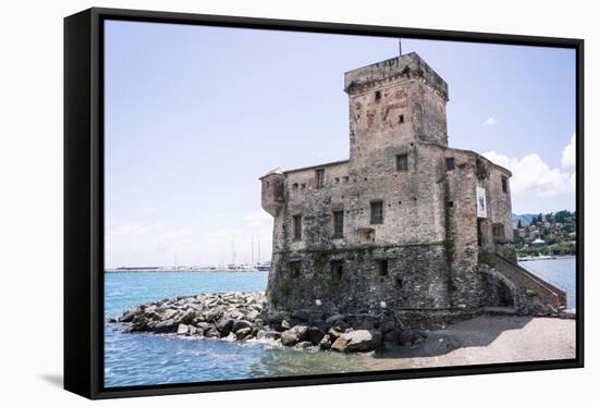 Castle Overlooking the Bay, Rapallo, Liguria, Italy, Europe-Peter Groenendijk-Framed Stretched Canvas