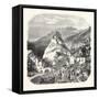 Castle Queyras, View from the Road of Abries, 1855. (Hautes-Alpes), France.-null-Framed Stretched Canvas