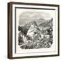 Castle Queyras, View from the Road of Abries, 1855. (Hautes-Alpes), France.-null-Framed Giclee Print