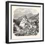 Castle Queyras, View from the Road of Abries, 1855. (Hautes-Alpes), France.-null-Framed Giclee Print