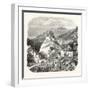 Castle Queyras, View from the Road of Abries, 1855. (Hautes-Alpes), France.-null-Framed Giclee Print