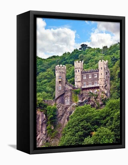 Castle Rheinstein, Rheinland-Pflaz, Germany-Miva Stock-Framed Stretched Canvas