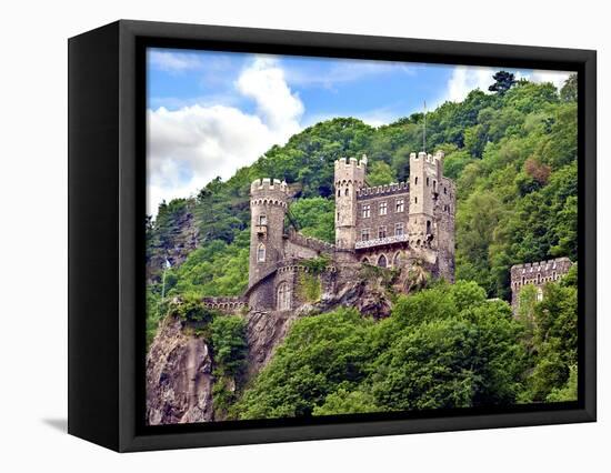 Castle Rheinstein, Rheinland-Pflaz, Germany-Miva Stock-Framed Stretched Canvas