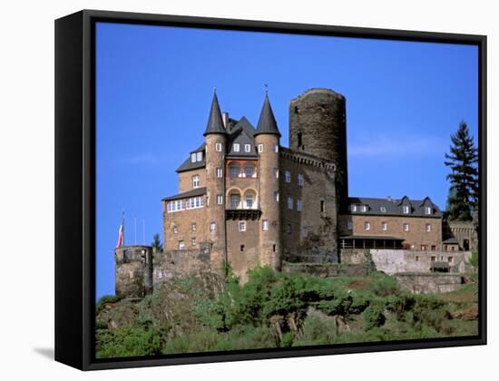 Castle, Rhine River, Germany-David Herbig-Framed Stretched Canvas