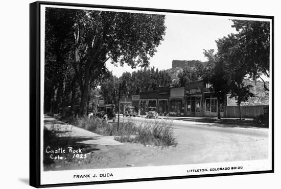 Castle Rock, Colorado - Street Scene-Lantern Press-Framed Stretched Canvas