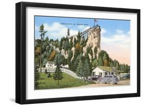 Castle Rock, St. Ignace, Michigan-null-Framed Art Print
