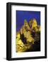 Castle Rocks of Uchisar at Night, Cappadocia, Anatolia, Turkey-Rainer Mirau-Framed Photographic Print