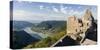 Castle Ruin Aggstein High Above the Danube in the Wachau Among Vineyards. Austria-Martin Zwick-Stretched Canvas