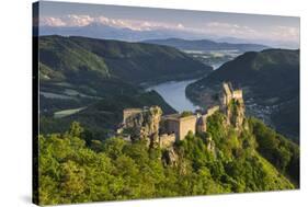 Castle Ruin Aggstein, the Danube, Wachau, Austria-Rainer Mirau-Stretched Canvas