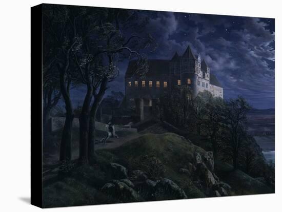 Castle Scharfenberg at Night, 1827-Ernst Ferdinand Oehme-Stretched Canvas