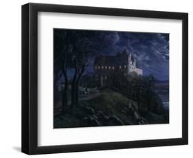 Castle Scharfenberg at Night, 1827-Ernst Ferdinand Oehme-Framed Giclee Print