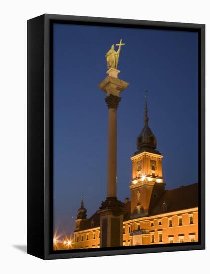 Castle Square (Plac Zamkowy), the Sigismund III Vasa Column and Royal Castle, Warsaw, Poland-Gavin Hellier-Framed Stretched Canvas