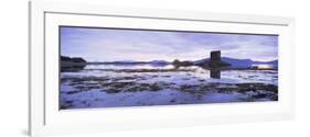 Castle Stalker at Sunset, Near Oban, Highland Region, Scotland, United Kingdom, Europe-Lee Frost-Framed Photographic Print