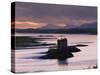Castle Stalker on Loch Linnhe, Silhouetted at Dusk, Argyll, Scotland, United Kingdom, Europe-Nigel Francis-Stretched Canvas