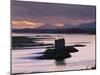 Castle Stalker on Loch Linnhe, Silhouetted at Dusk, Argyll, Scotland, United Kingdom, Europe-Nigel Francis-Mounted Photographic Print