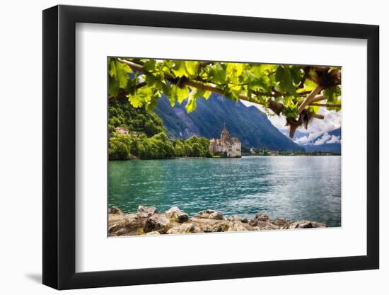 Castle View On Lake Geneva-George Oze-Framed Photographic Print