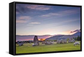 Castlerigg Stone Circle at Sunset-Julian Elliott-Framed Stretched Canvas