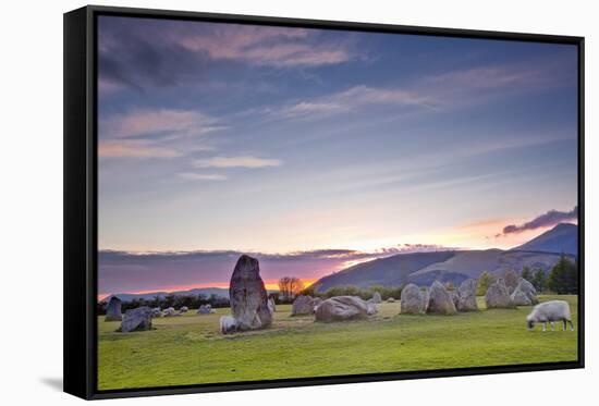 Castlerigg Stone Circle at Sunset-Julian Elliott-Framed Stretched Canvas