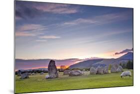 Castlerigg Stone Circle at Sunset-Julian Elliott-Mounted Photographic Print