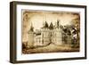 Castles of France- Chaumont  - Artistic Toned Vintage Picture-Maugli-l-Framed Art Print