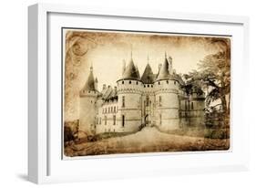 Castles of France- Chaumont  - Artistic Toned Vintage Picture-Maugli-l-Framed Art Print