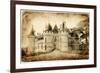 Castles of France- Chaumont  - Artistic Toned Vintage Picture-Maugli-l-Framed Art Print