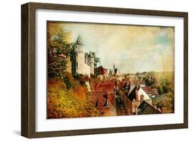 Castles of France (Montresor)- Artistic Retro Picture-Maugli-l-Framed Art Print