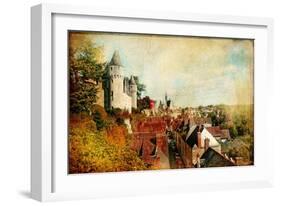 Castles of France (Montresor)- Artistic Retro Picture-Maugli-l-Framed Art Print