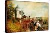 Castles of France (Montresor)- Artistic Retro Picture-Maugli-l-Stretched Canvas