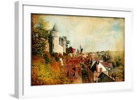 Castles of France (Montresor)- Artistic Retro Picture-Maugli-l-Framed Art Print