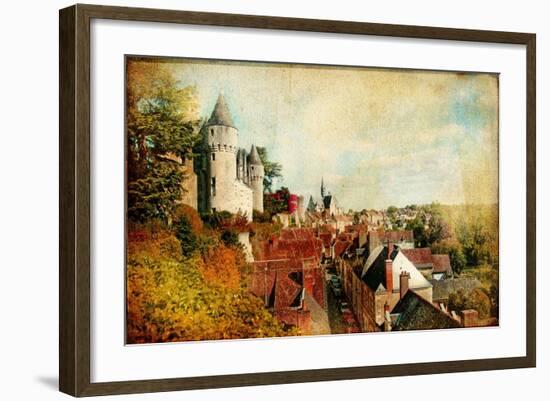 Castles of France (Montresor)- Artistic Retro Picture-Maugli-l-Framed Art Print