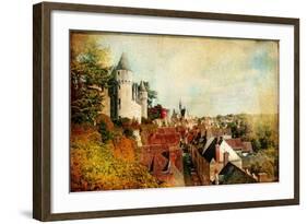 Castles of France (Montresor)- Artistic Retro Picture-Maugli-l-Framed Art Print