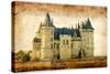 Castles Of France Vintage Series -Saumur-Maugli-l-Stretched Canvas