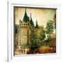 Castles Of France - Vintage Series-Maugli-l-Framed Art Print