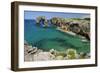 Castro de Gaviotas Karst Limestone Rock Archway and La Canalina Bay, Near Llanes, Asturias, Spain-Nick Upton-Framed Photographic Print