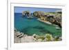 Castro de Gaviotas Karst Limestone Rock Archway and La Canalina Bay, Near Llanes, Asturias, Spain-Nick Upton-Framed Photographic Print