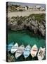 Castro Marina, Town Marina, Puglia, Italy-Walter Bibikow-Stretched Canvas
