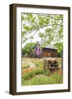 Castroville, Texas, USA.  Large American flag on a barn in the Texas Hill Country.-Emily Wilson-Framed Photographic Print