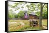 Castroville, Texas, USA.  Large American flag on a barn in the Texas Hill Country.-Emily Wilson-Framed Stretched Canvas